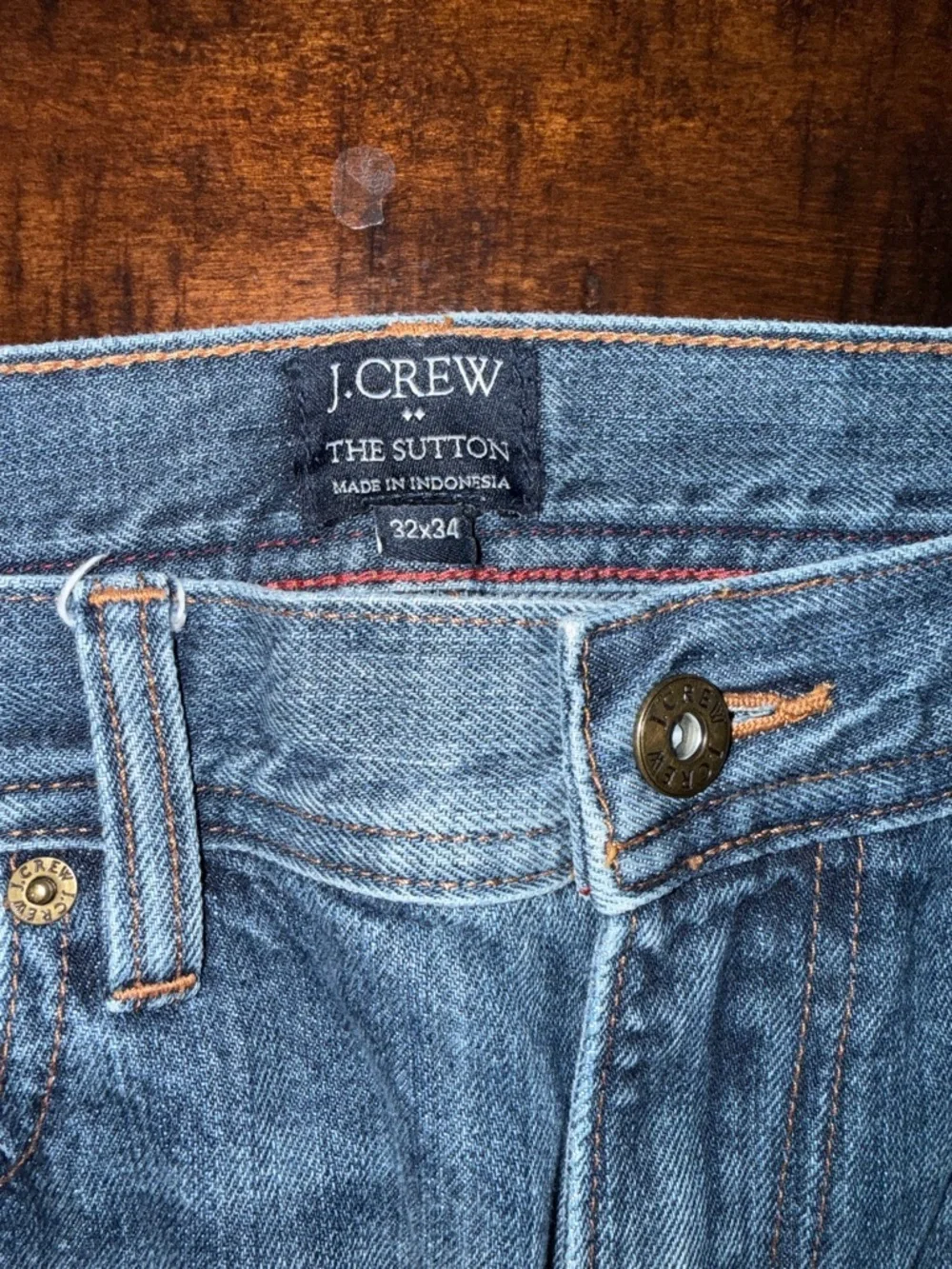 J. Crew Men's Straight Jeans in Medium Blue Wash- The Sutton 32x34